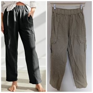 Unsubscribed linen cotton blend cargo pants xs